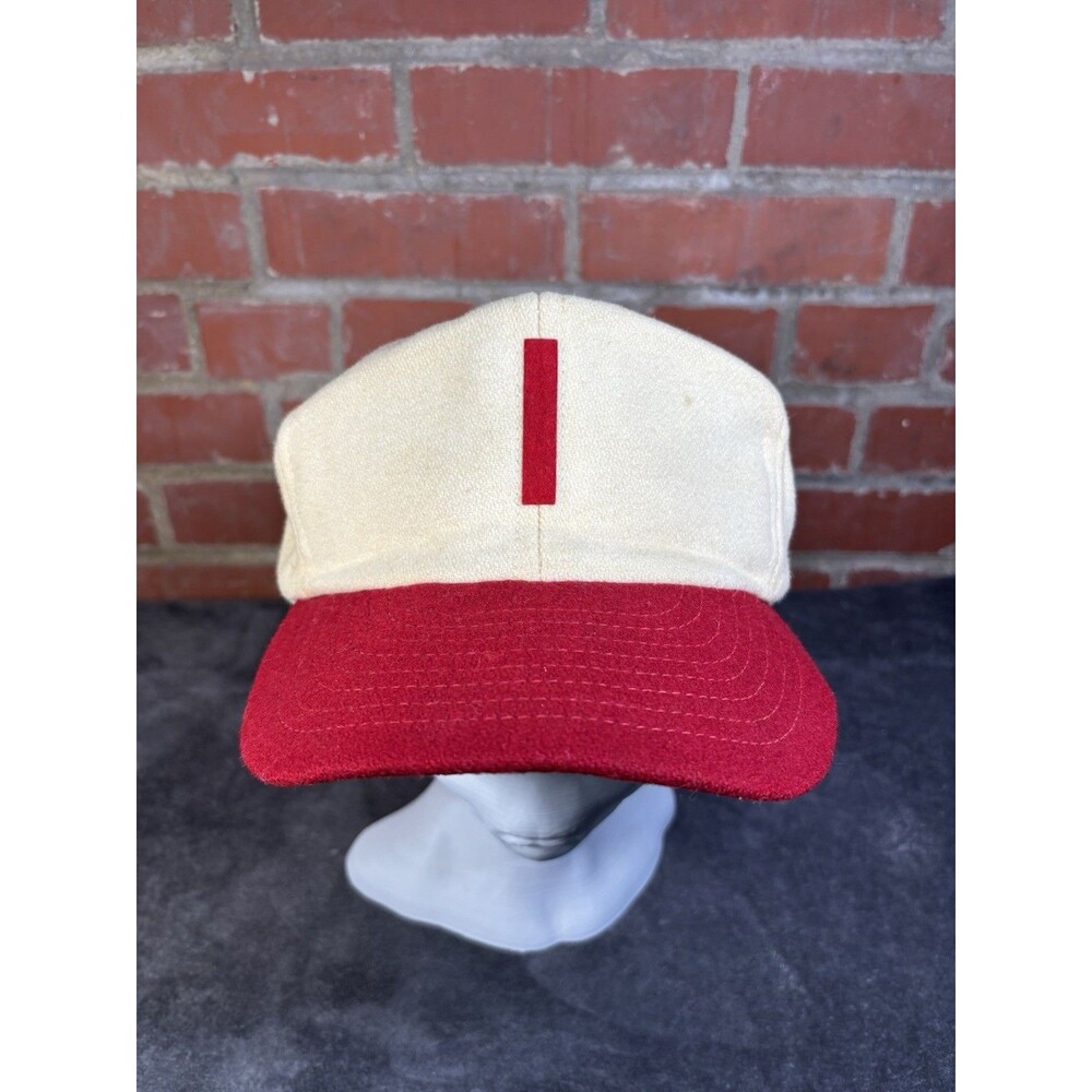 Vintage 70s Harvard Sports Headwear Hat I Logo Leather Strap Inside Size 7